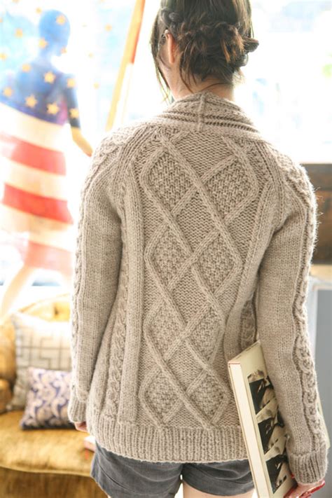 knitting patterns aran cardigan ladies mikes natura