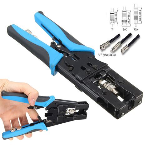 1pc Durable Coax Compression Crimper Tool Bncrcaf Crimp Connector Rg59586 Cable Wire Cutter