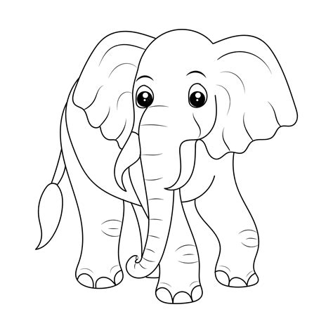 Słoń Do Kolorowania Dla Dzieci Ręcznie Rysowane Ilustracja Kontur