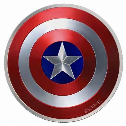 Captain Shield America Coin Silver Fiji Marvel