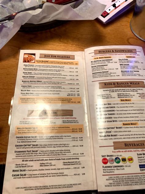 Menu at Texas Roadhouse BBQ, Gainesville