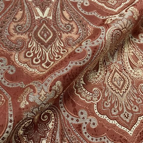 Claret Burgundy Red Damask Jacquard Upholstery Fabric 54 By The Yard