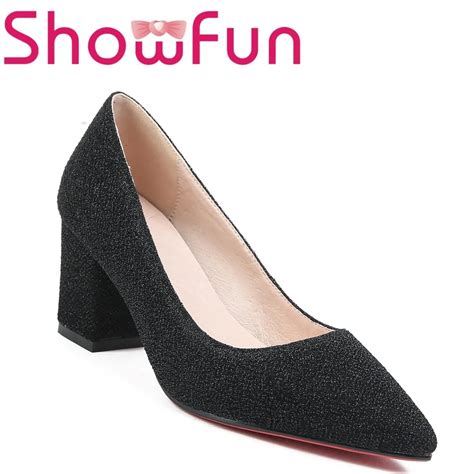 Showfun Genuine Leather Shoes Woman Officeandcareer Concise Pointed Toe