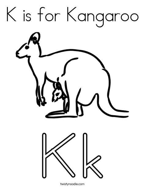 K Is For Kangaroo Coloring Page Twisty Noodle