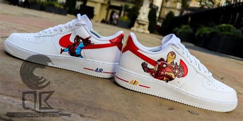 Unique personalized air force 1, nike, adidas sneakers from verified artists. Custom Nike Air Force 1 Ironman vs Spiderman Marvel Air ...