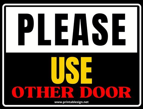 Please Use Other Door Signs Free Printable Free Download Free Printable