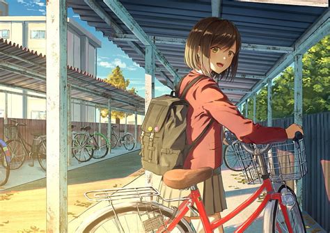 1284x2778px Free Download Hd Wallpaper Anime Original Bike Girl