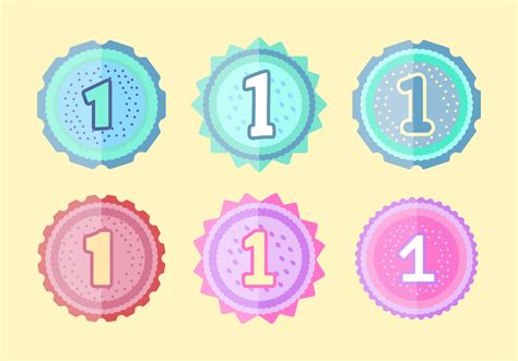 Free 1st Birthday Badges 102855 Vector Art At Vecteezy