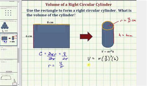 Find The Volume Of A Right Circular Cylinder Formed From A Given
