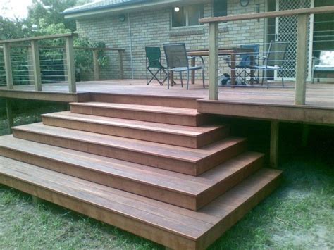 Wide To Narrow Timber Stairs Sunshine Coast Deck Stairs Timber Stair