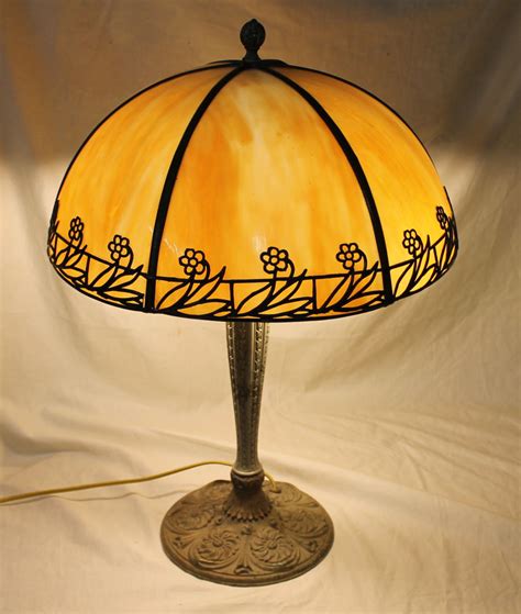 bargain john s antiques antique lamp with curved slag glass shade bargain john s antiques
