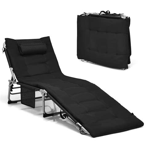 Buy Costway Folding Sun Lounger 4 Positions Adjustable Sunbed Deck