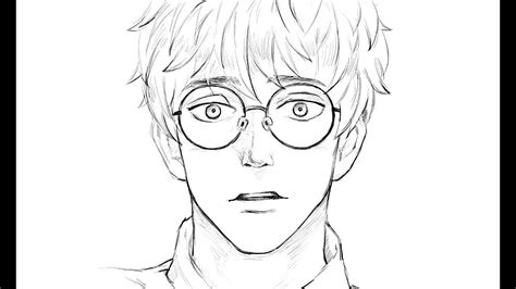 Easy Cute Anime Boy With Glasses Drawing Glasses On A Male Character