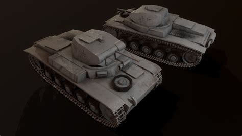 3d Model German Ligth Tank Panzer 2 Vr Ar Low Poly Rigged Cgtrader