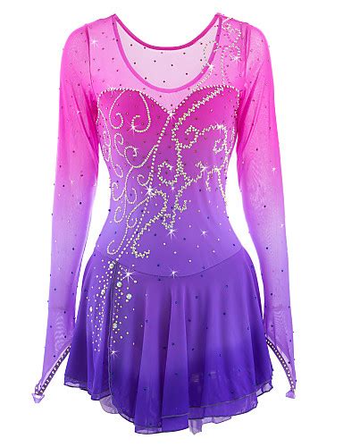 Figure Skating Dress Womens Girls Ice Skating Dress Pink Purple