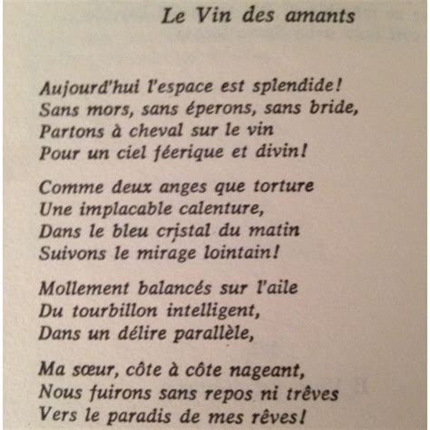 Le Vin Des Amants Wine Lovers Charles Baudelaire Baudelaire Vin Le Mirage