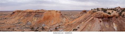 Panorama Painted Desert Arckaringa Station Outback Stock Photo