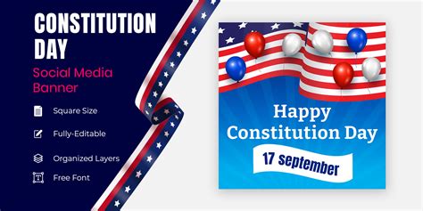 17 September United States Constitution Day Social Banner