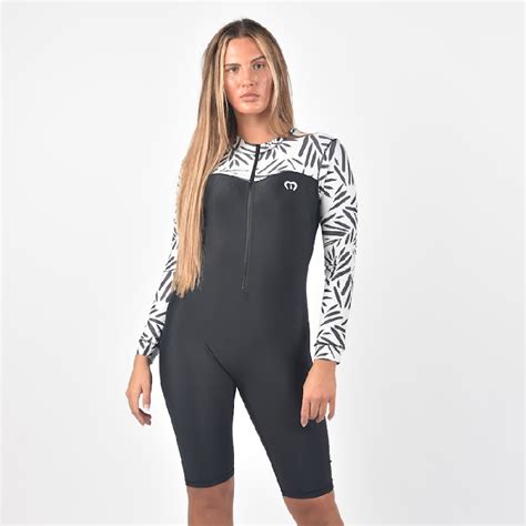 Long Sleeve Short Leg All In One Swimwear Suit Tracey Modestly Active