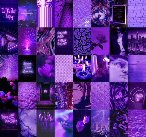 Neon Purple Colors Wall Collage Kit Wall Collage Pink Tumblr