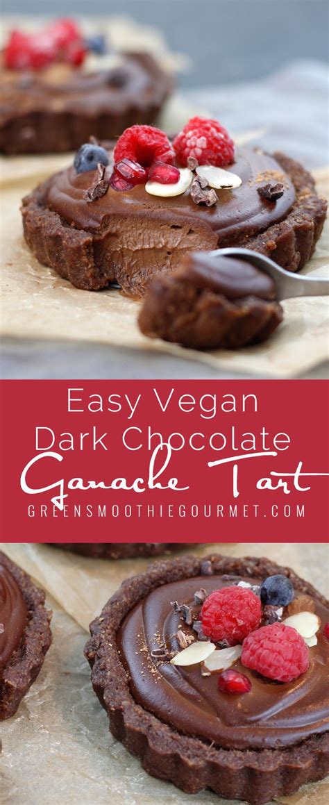 The filling is so irresistible that you will want to have it as soon as you see it!. Raw Vegan Dark Chocolate Ganache Tart. The easiest raw tart ever, and so tasty you won't need t ...