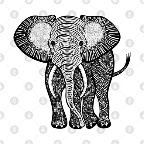 African Elephant Ink Art On Light Colors Elephant T Shirt Teepublic