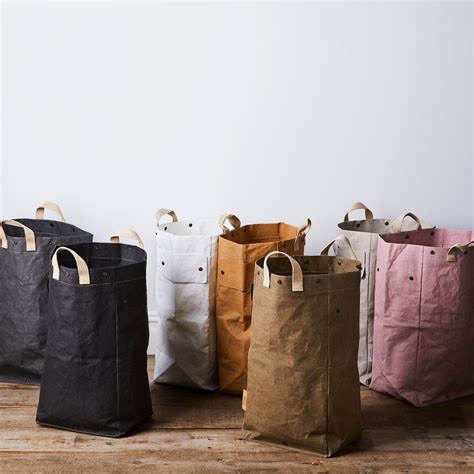 Uashmama Laundry Bags With Snaps In Waxed Paper From Italy 7 Colors
