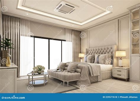 Interior Design Modern Classic Style Of Bedroom With White Wood And