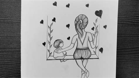 Pencil Drawings Easy Book Art Drawings Mother And Daughter Drawing