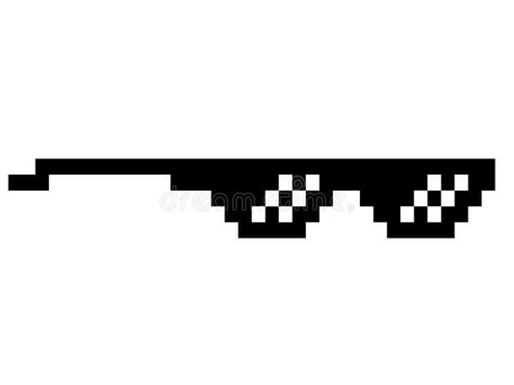 Black Thug Life Meme Like Glasses In Pixel Art Stock Vector Illustration Of Prank Network