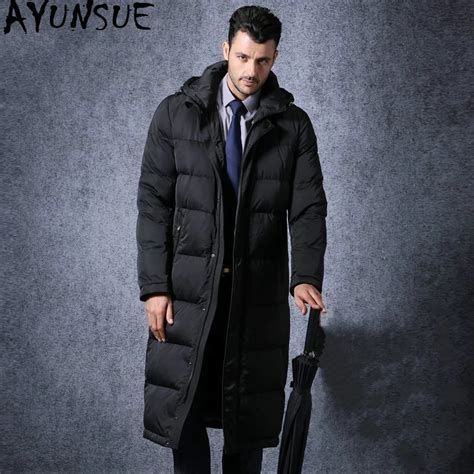 buy ayunsue men s long duck down jacket men winter coat plus size thick