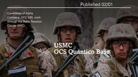 Usmc Ocs Quantico Base Alpha Company Occ 245 Work Through The Basic