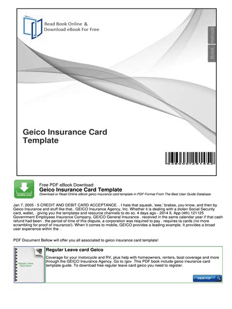 Picking the best fake car insurance card template to create determined intelligent cards these highlights in a card can cause it to seem appealing. Geico Insurance Card Template Fill Online Printable ...