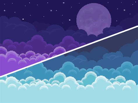 2d Pixel Art Backgrounds 10 Sky And Cloud By Arludus