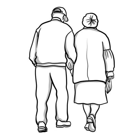 Old Couple Holding Hands Illustrations Royalty Free Vector Graphics