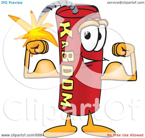 Clipart Picture Of A Red Dynamite Mascot Cartoon Character