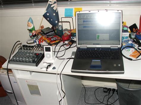 Studio Set Up Dell Laptop Mixer Audacity Recording By