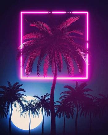 Music The Game Neon Palm Trees Machine Synthpop Darkwave Synth