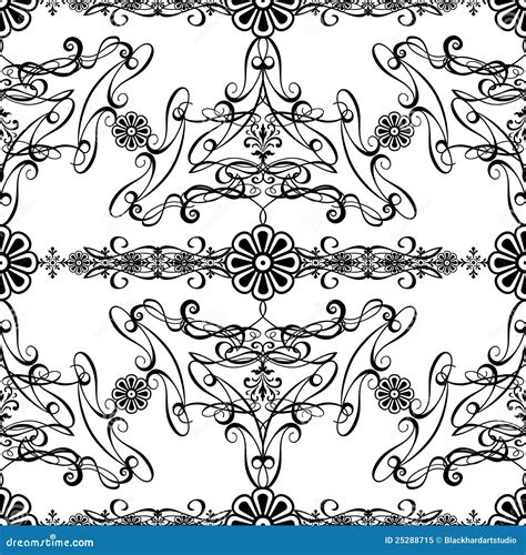 The Design Black And White Vintage Style Wallpaper Royalty Free Stock