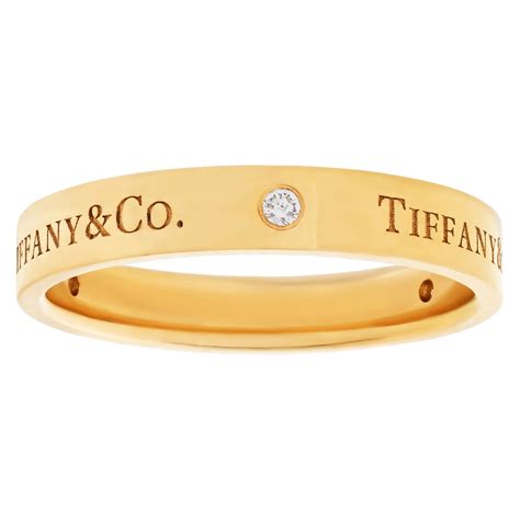 Tiffany And Co 1990 18k Yellow Gold X Shape Round White Diamond Ring