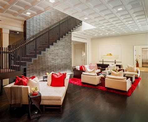 Luxurious Penthouse With Bright Red Accents | DigsDigs