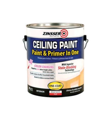 Zinsser® Flat Color Changing Ceiling Paint And Primer Bright White 1