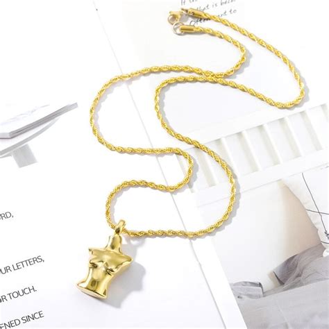 Gold Female Body Necklace Nude Female Pendent Charm Necklace Etsy