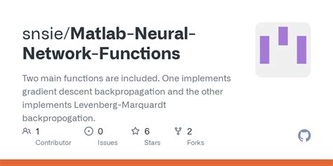 Github Snsiematlab Neural Network Functions Two Main Functions Are