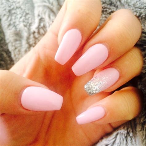 Pink To White Glitter Ombre Coffin Nails New Expression Nails
