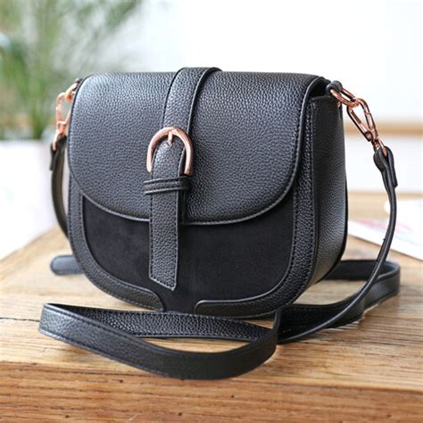 Black Vegan Leather Crossbody Handbag Lisa Angel