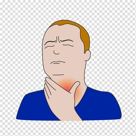 Man Holding His Throat Illustration Neck Sore Throat Cartoon Cough