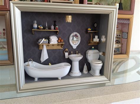 This box toilet paper decor perfect for holding extra standard paper rolls, air freshner,perfume,candles, small plants, and anything essential for your bathroom. Chic bathroom!! | Miniatures' Shadow Boxes (wall decor ...