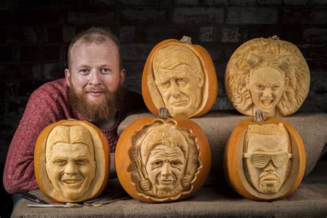 Make a hip, graphic pumpkin 5 photos. Celebrity pumpkin carvings for Halloween with Morrisons.