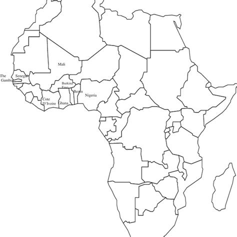 Map Of Africa With Sub‐saharan Africa Countries That Are Included In